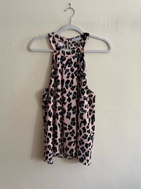1. State Pink Leopard Sleeveless Blouse
